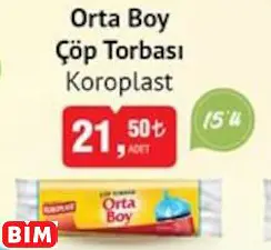 KOROPLAST ORTA BOY ÇÖP TORBASI KOROPLAST ORTA BOY ÇÖP TORBASI